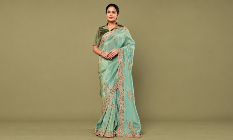 Cream Colour Tissue Saree